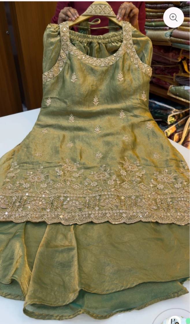 Embroidered Olive Green Ethnic Suit Set