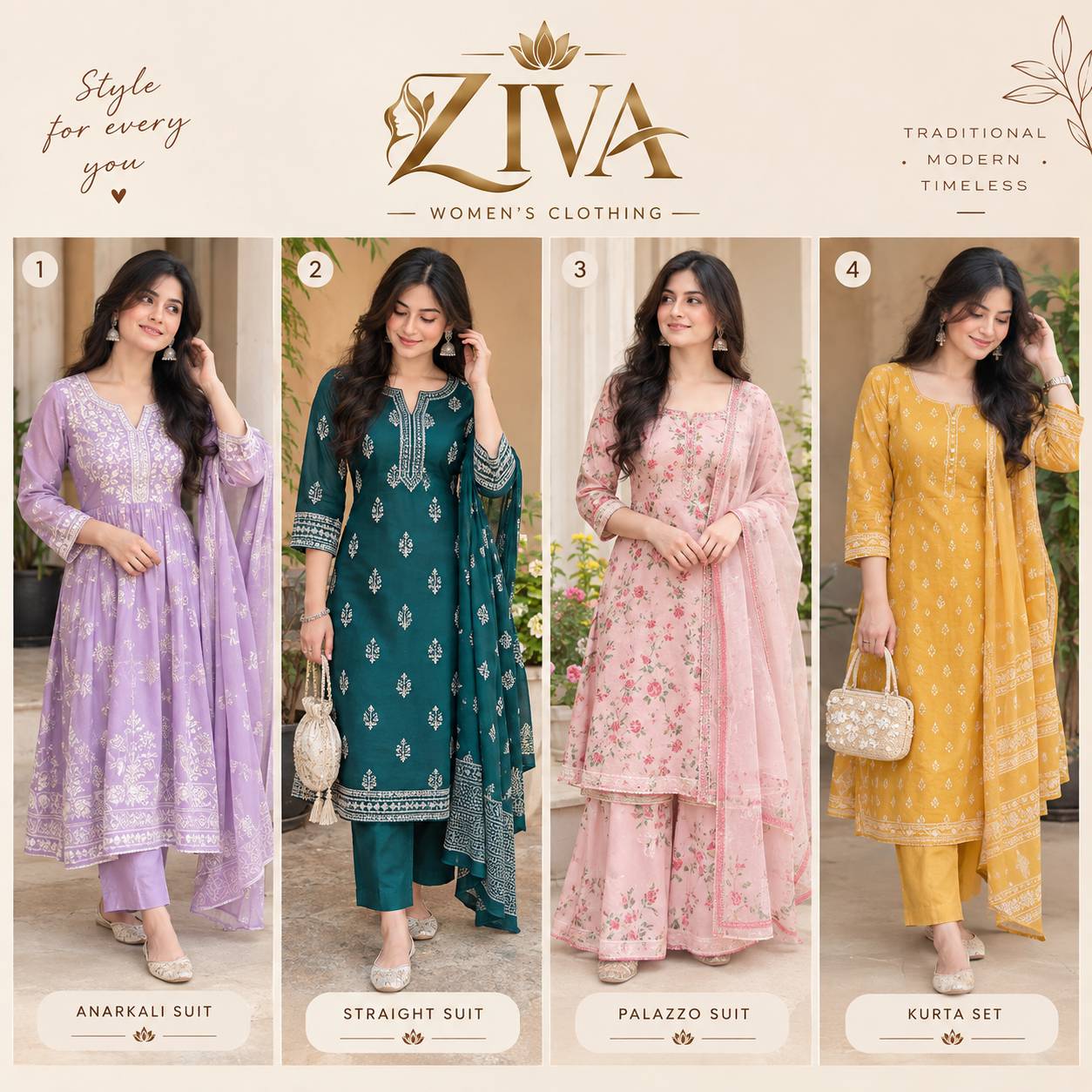 Ziva Women's Ethnic Suit Collection