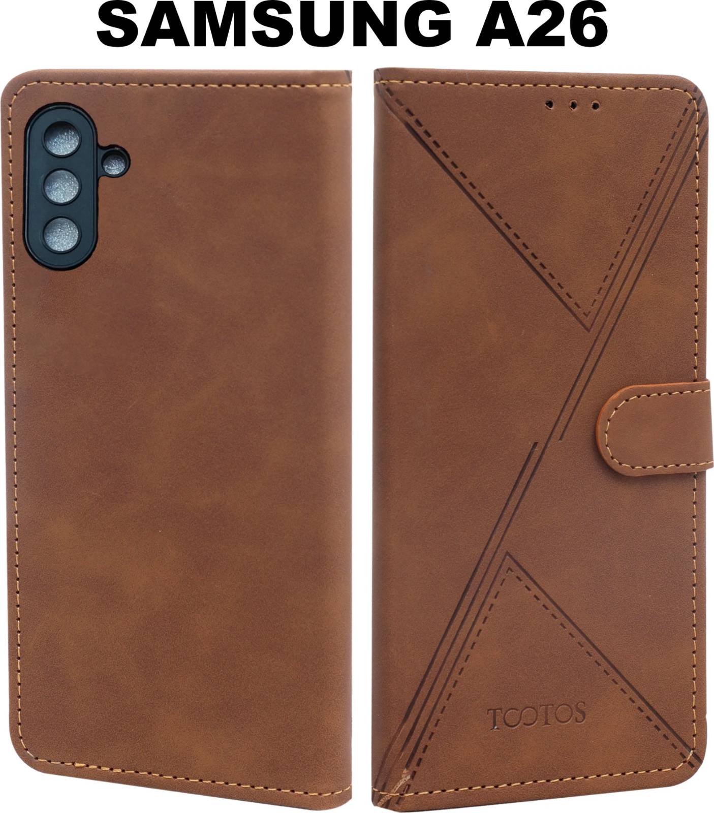 Vinayak Flip Cover for SAMSUNG-A26 (Brown, Artificial Leather)