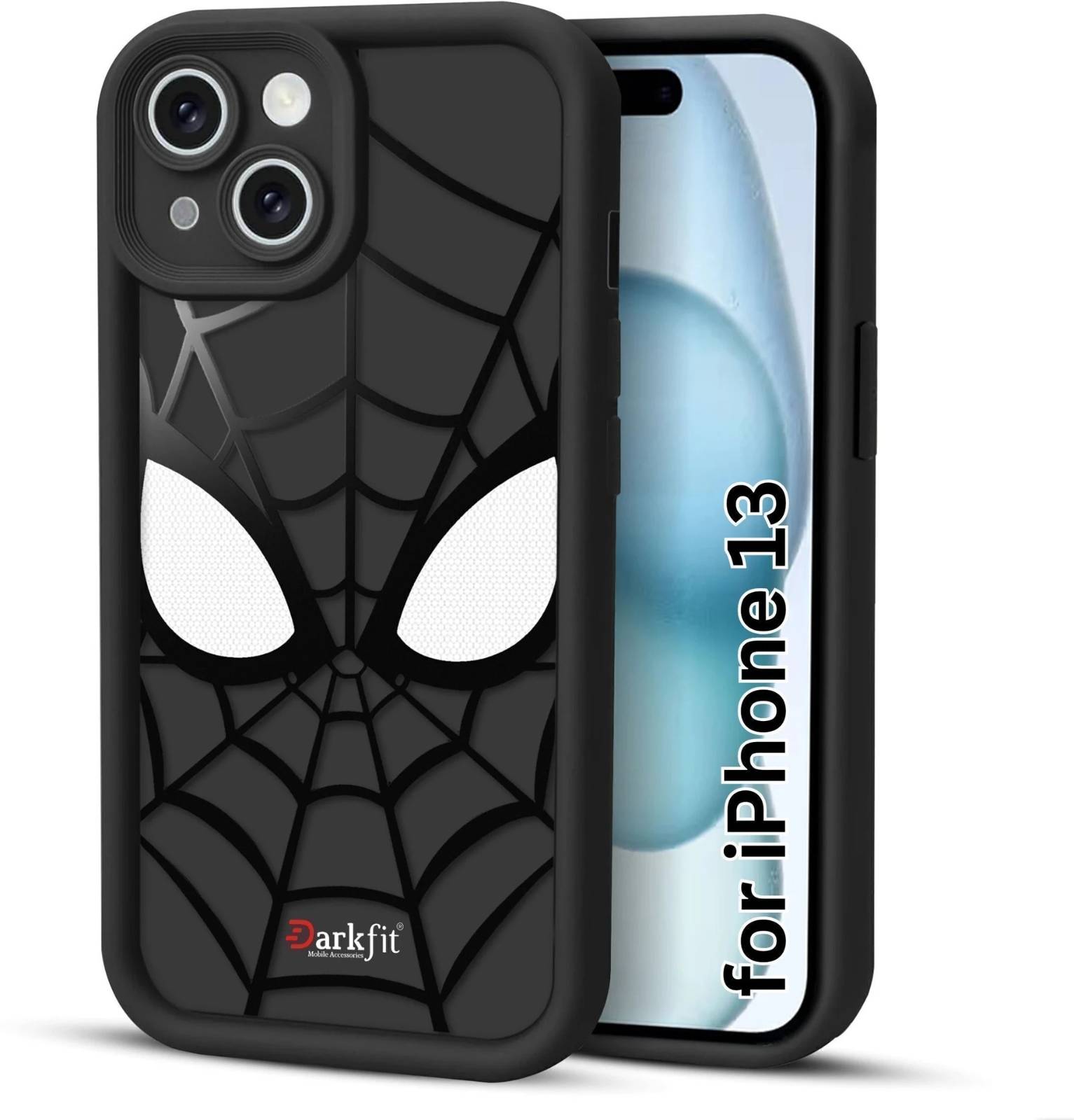 DARKFIT Back Cover for Apple iPhone 13 (Black, Flexible, Silicon, Pack of: 1)